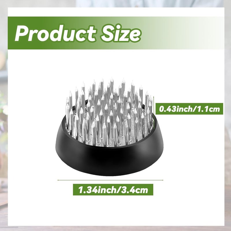 Tinsky 8Pcs 1.34 Inch Flower Frogs for Arrangements Vase Ikebana Kenzan Round Brass Floral Pin Frogs Stem Holder Flower Arranger Pin Fixed Tools for Home Decoration Craft (Silver) - Image 4